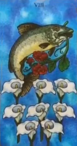 Eight of Cups from Nature Spirit Tarot by Jean Marie Herzel