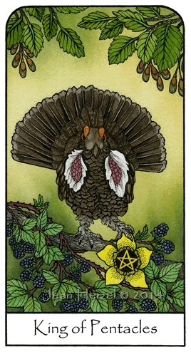 King of Pentacles from Nature Spirit Tarot by Jean Marie Herzel