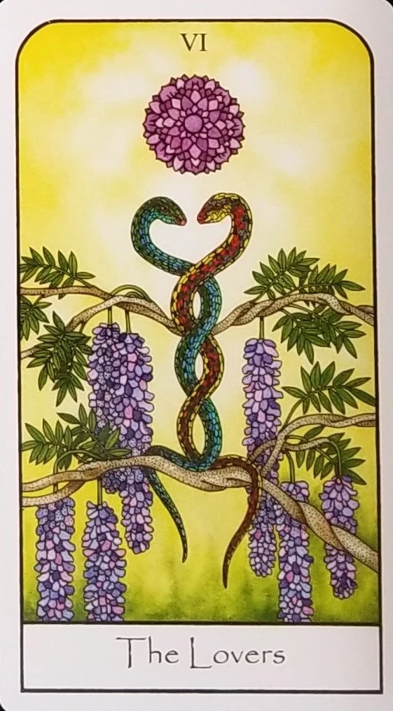 The Lovers from Nature Spirit Tarot by Jean Marie Herzel