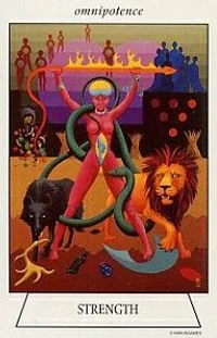 Strength card from the Navigators Tarot of the Mystic Sea deck