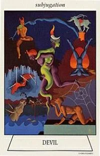 Devil card from the Navigators Tarot of the Mystic Sea deck