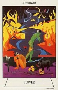 Tower card from the Navigators Tarot of the Mystic Sea deck