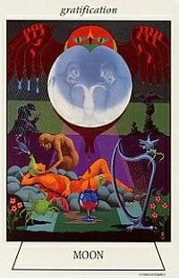 Moon card from the Navigators Tarot of the Mystic Sea deck