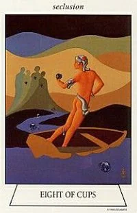 Eight of Cups card from the Navigators Tarot of the Mystic Sea deck