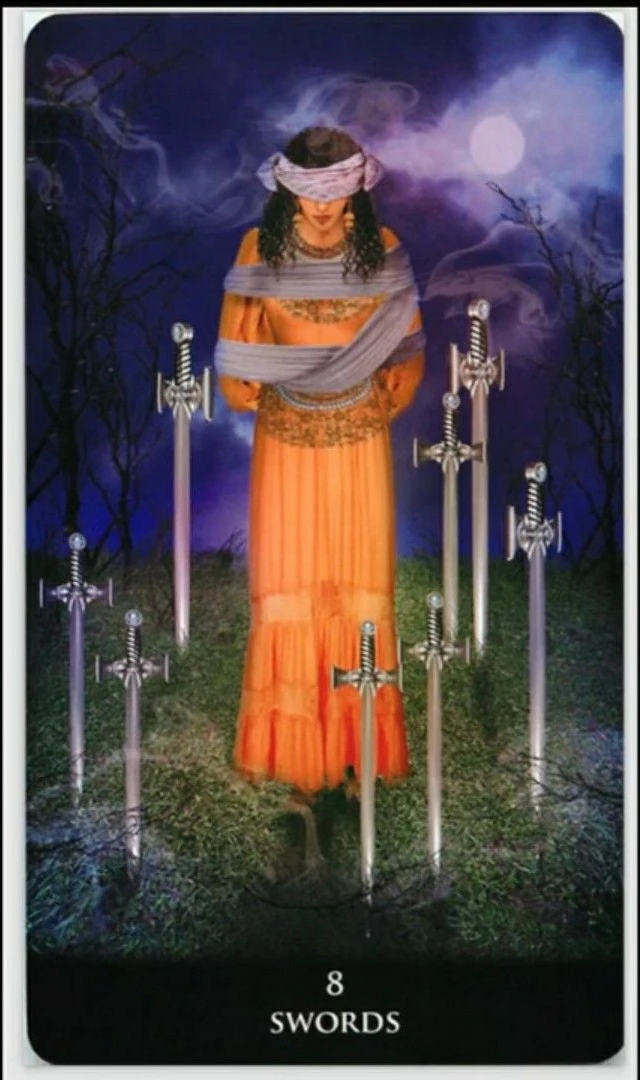 Eight of Swords - New Babylonian Tarot - Roxana Paul