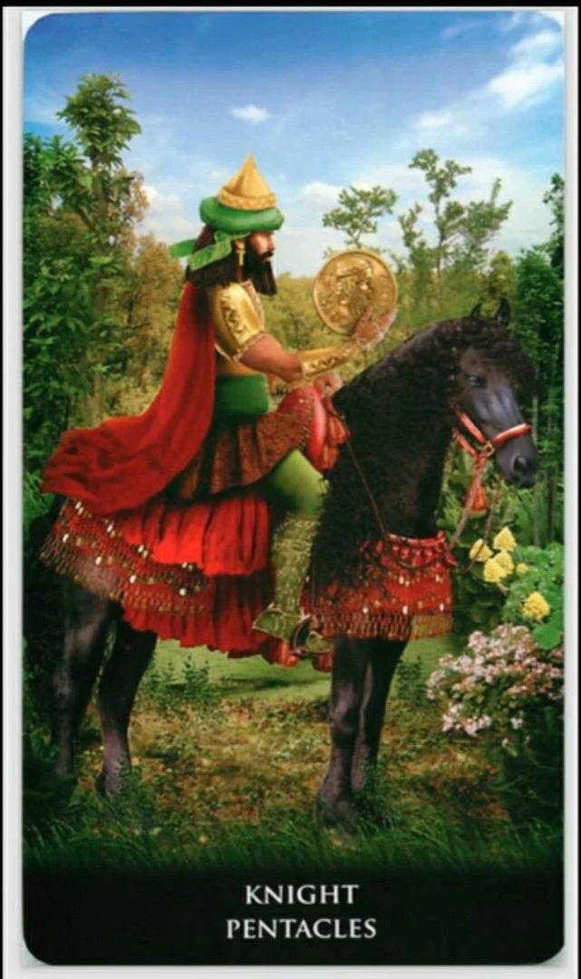 Knight of Pentacles - New Babylonian Tarot - Roxana Paul