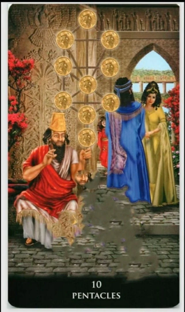 Ten of Pentacles - New Babylonian Tarot - Roxana Paul
