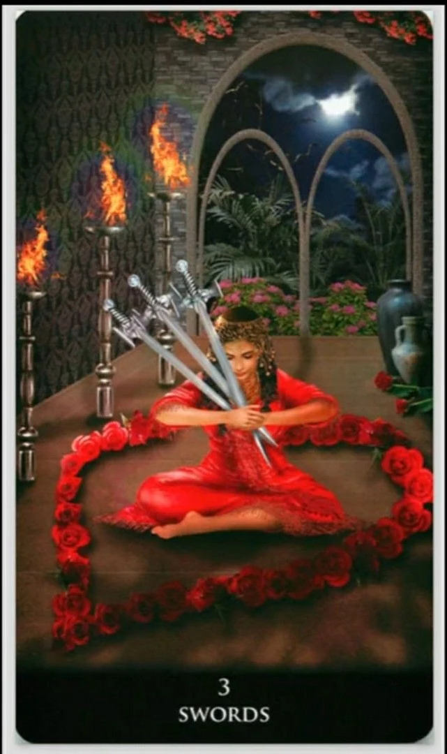 Three of Swords - New Babylonian Tarot - Roxana Paul
