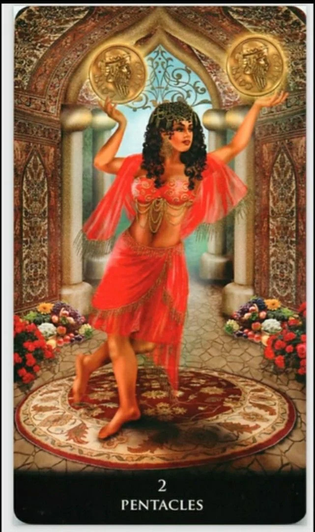 Two of Pentacles - New Babylonian Tarot - Roxana Paul