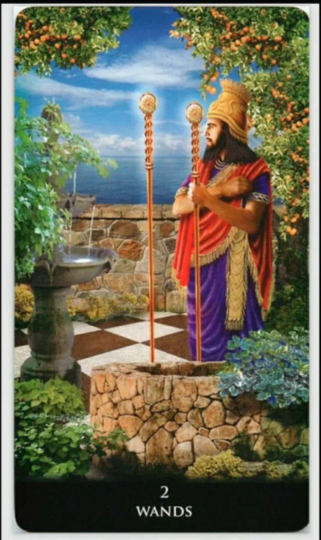 Two of Wands - New Babylonian Tarot - Roxana Paul