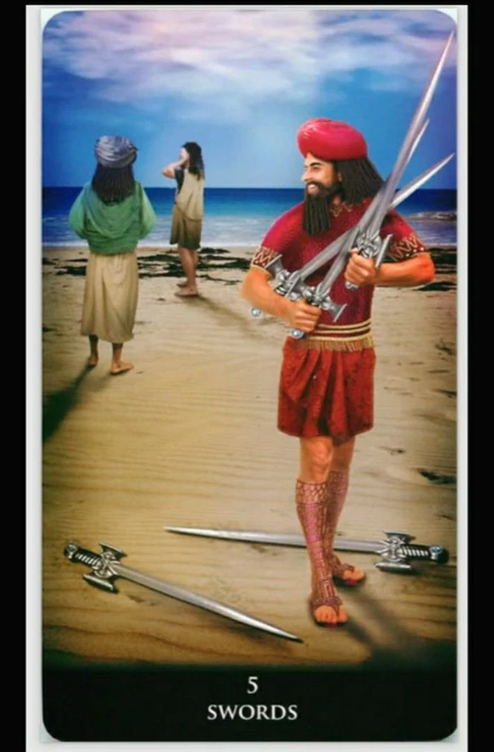 Five of Swords - New Babylonian Tarot - Roxana Paul