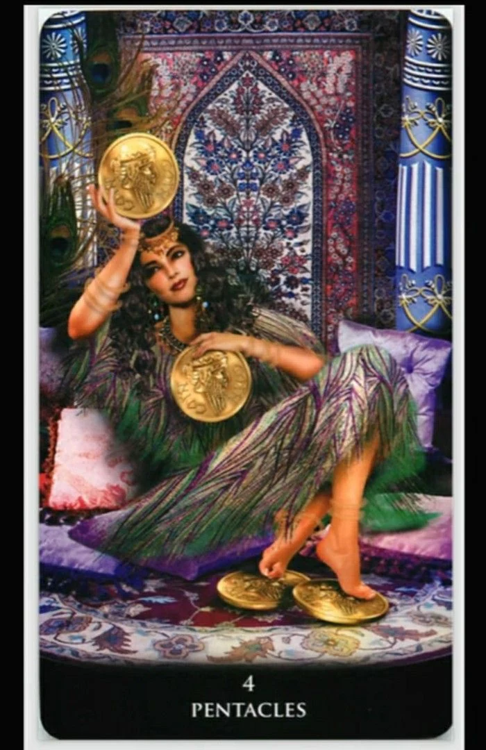 Four of Pentacles - New Babylonian Tarot - Roxana Paul