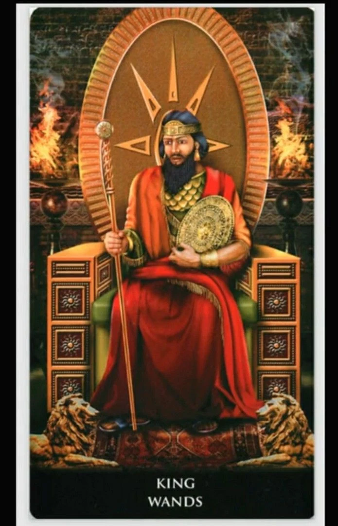 King of Wands - New Babylonian Tarot - Roxana Paul