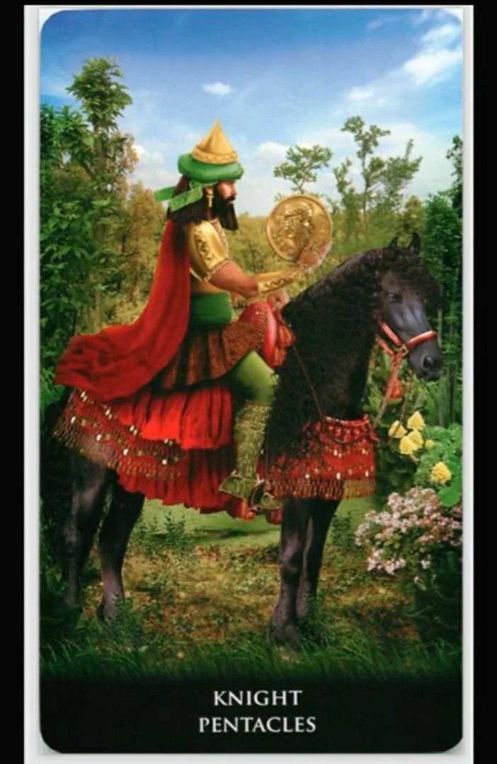 Knight of Pentacles - New Babylonian Tarot - Roxana Paul