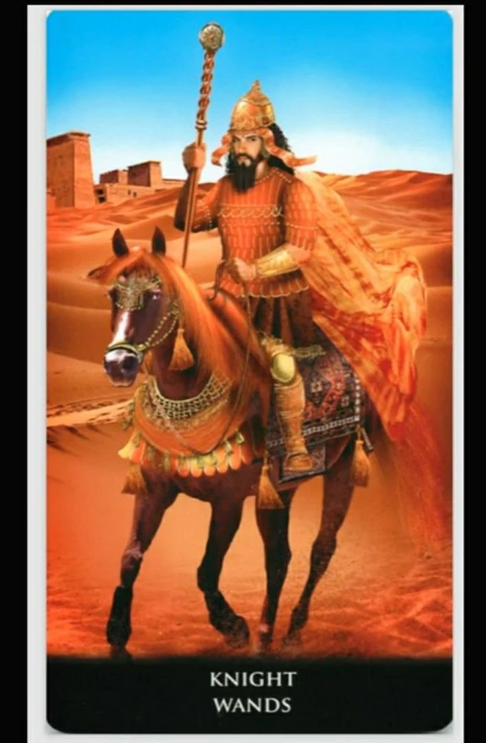 Knight of Wands - New Babylonian Tarot - Roxana Paul