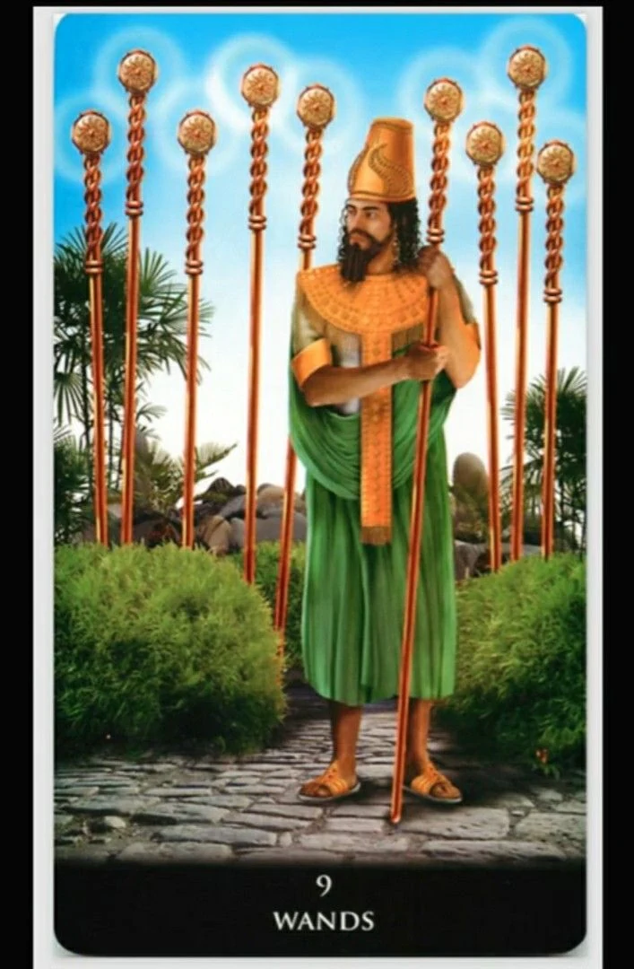 Nine of Wands - New Babylonian Tarot - Roxana Paul