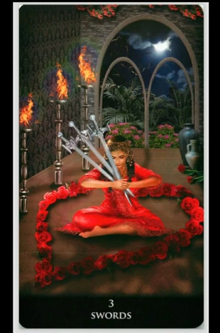 Three of Swords - New Babylonian Tarot - Roxana Paul