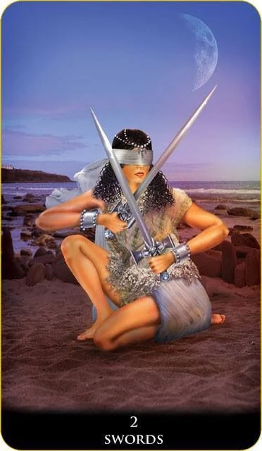 Two of Swords - New Babylonian Tarot - Roxana Paul