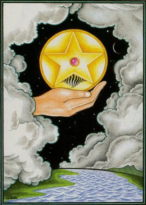 Ace of Pentacles - New Palladini Tarot - Tarot Deck by David Palladini Ace of Pentacles - New Palladini Tarot - Tarot Deck by David Palladini