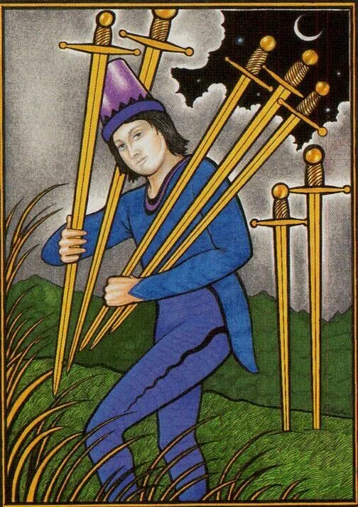 Seven of Swords - New Palladini Tarot - Tarot Deck by David Palladini Seven of Swords - New Palladini Tarot - Tarot Deck by David Palladini