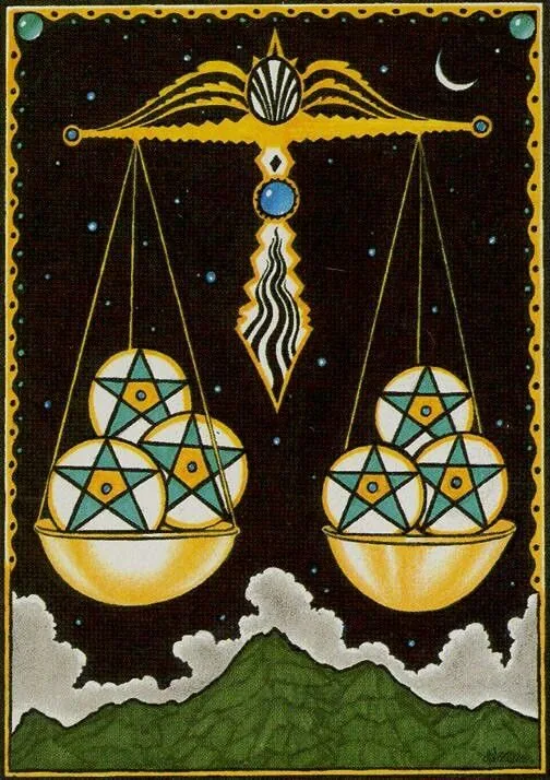 Six of Pentacles - New Palladini Tarot - Tarot Deck by David Palladini Six of Pentacles - New Palladini Tarot - Tarot Deck by David Palladini