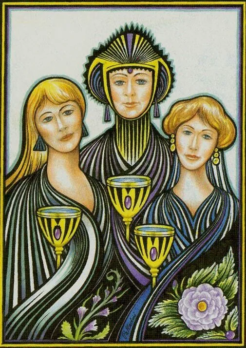 Three of Cups - New Palladini Tarot - Tarot Deck by David Palladini Three of Cups - New Palladini Tarot - Tarot Deck by David Palladini