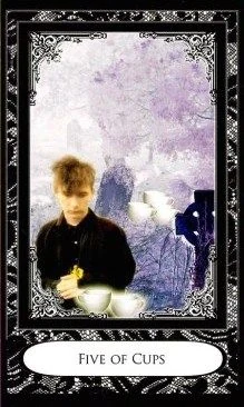 Five of Cups - New Wave 1980s Tarot - Amanda Lee Stilwell