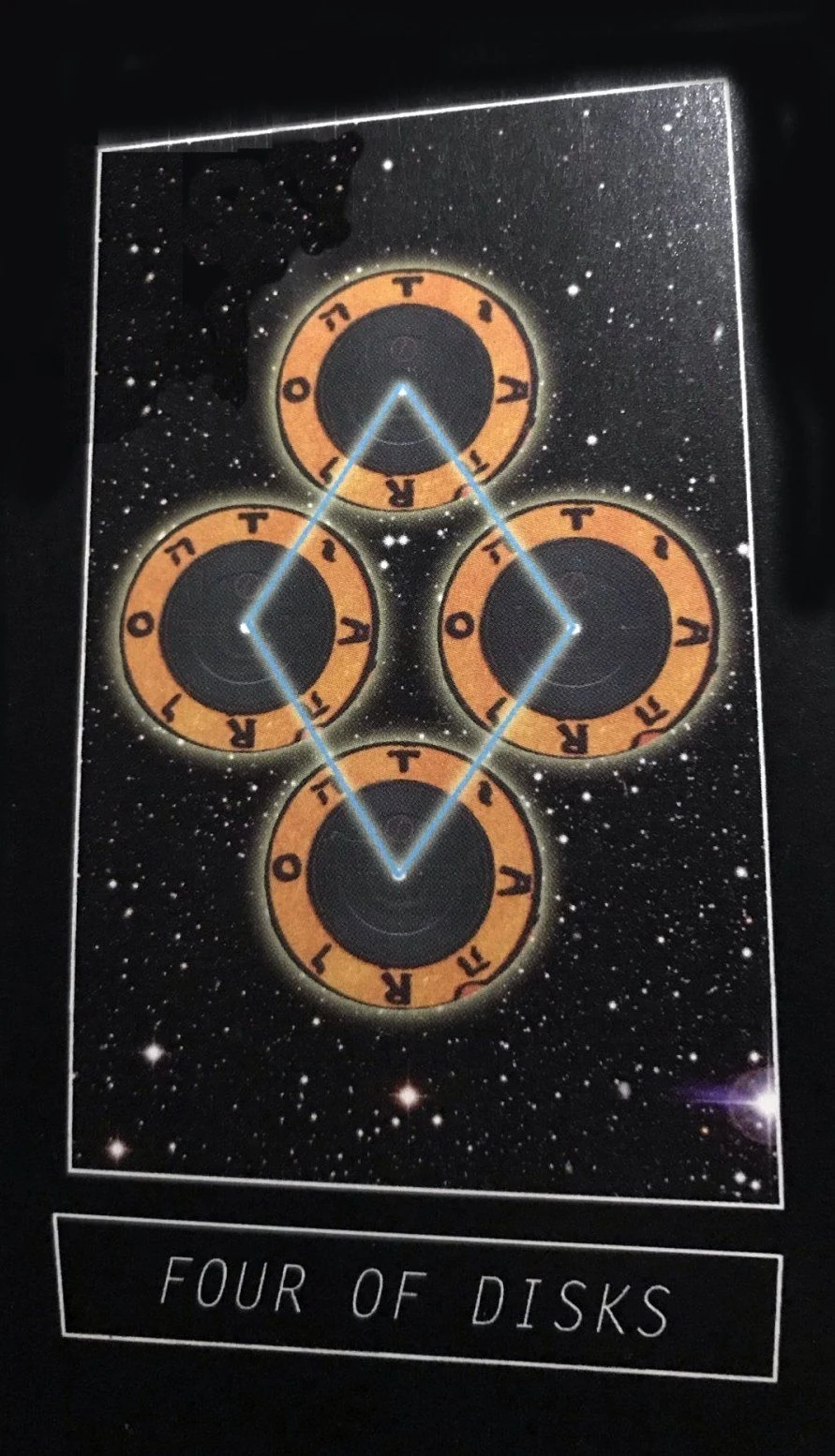 Four of Disks - New Wave 1980s Tarot - Amanda Lee Stilwell