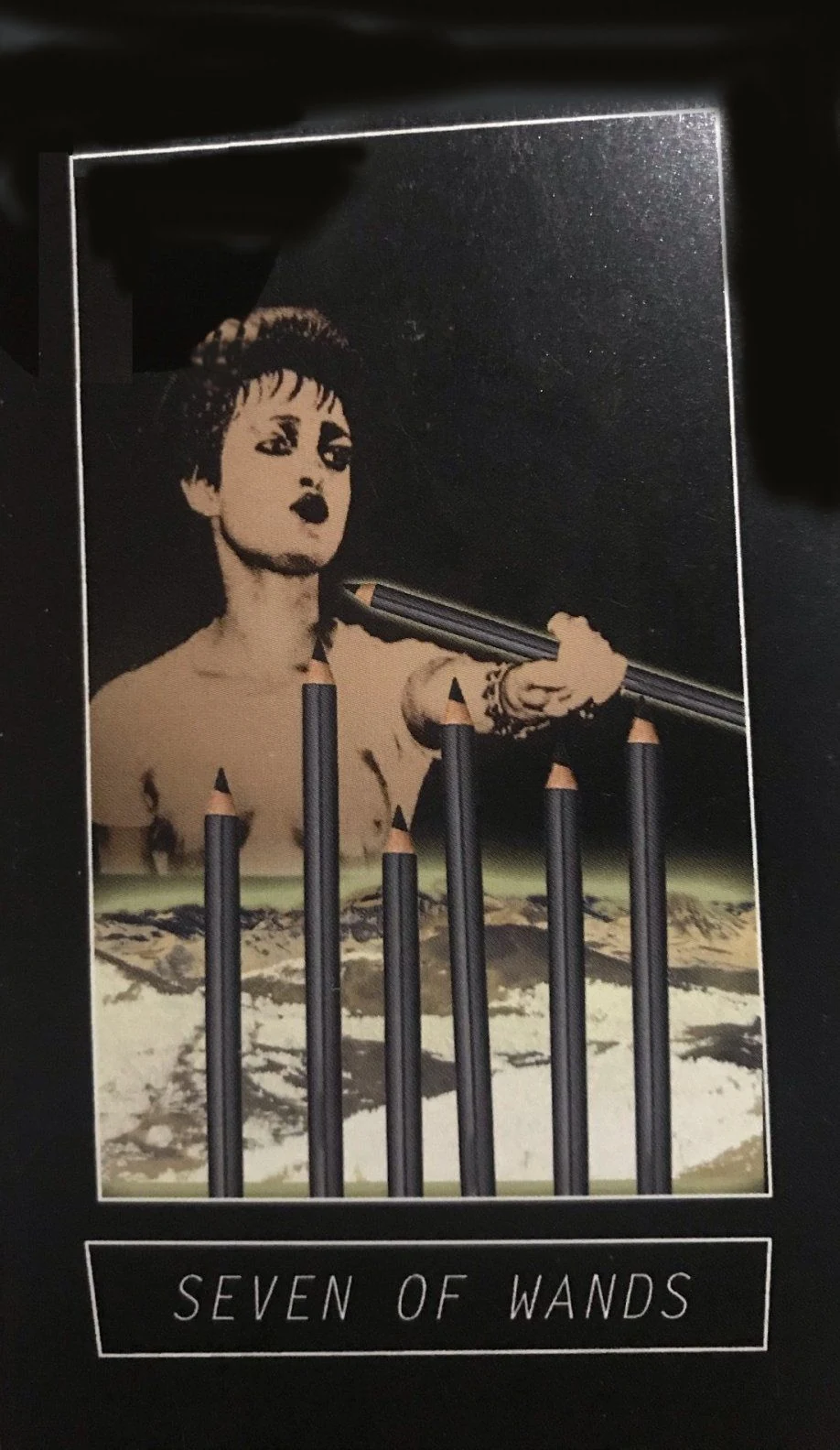 Seven of Wands - New Wave 1980s Tarot - Amanda Lee Stilwell