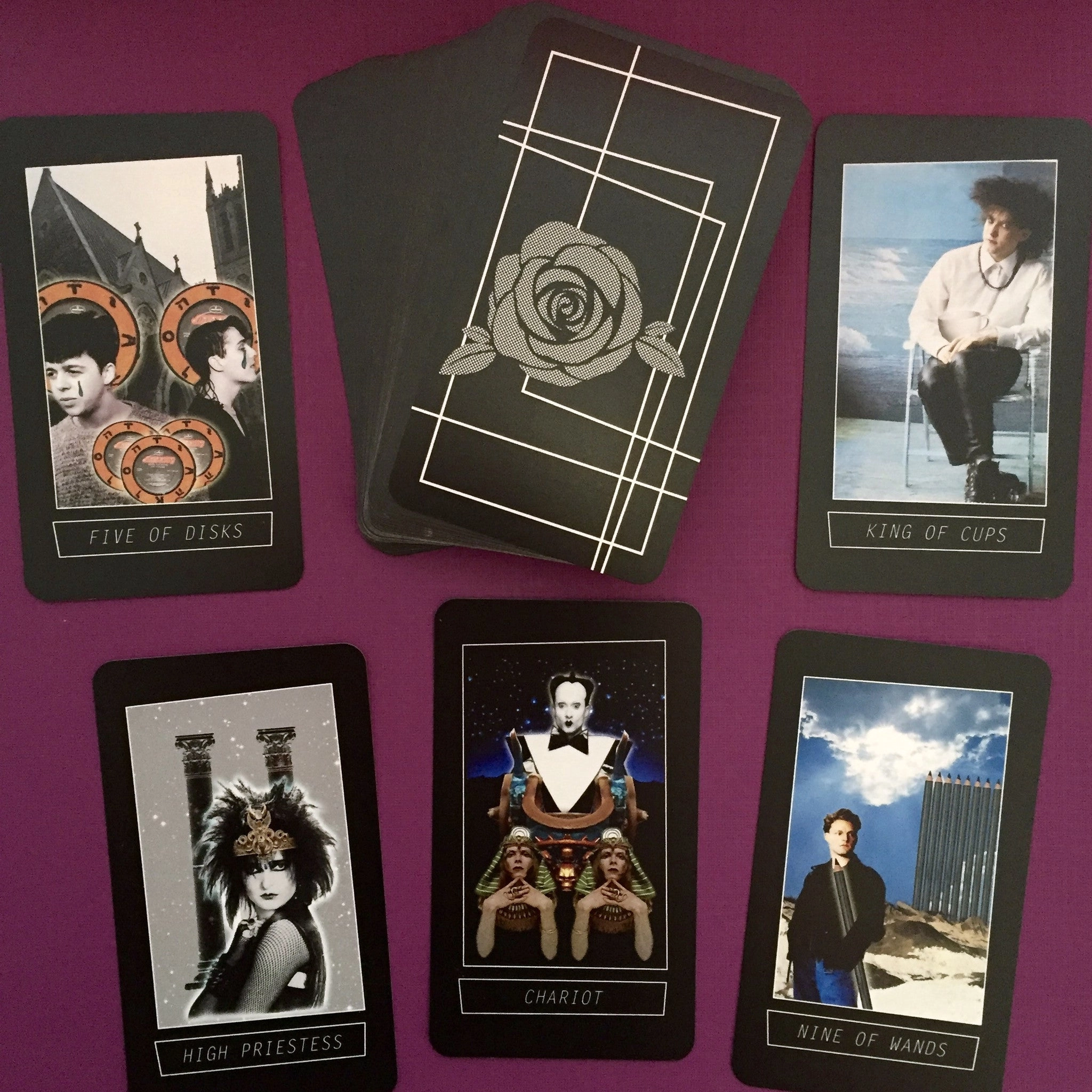 Official black rose and geometric box art for The New Wave Tarot V2 by Amanda Lee Stilwell