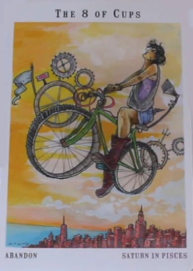 Eight of Cups card artwork from the Next World Tarot deck by Cristy C. Road