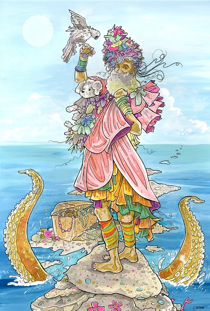 Queen of Cups card artwork from the Next World Tarot deck by Cristy C. Road
