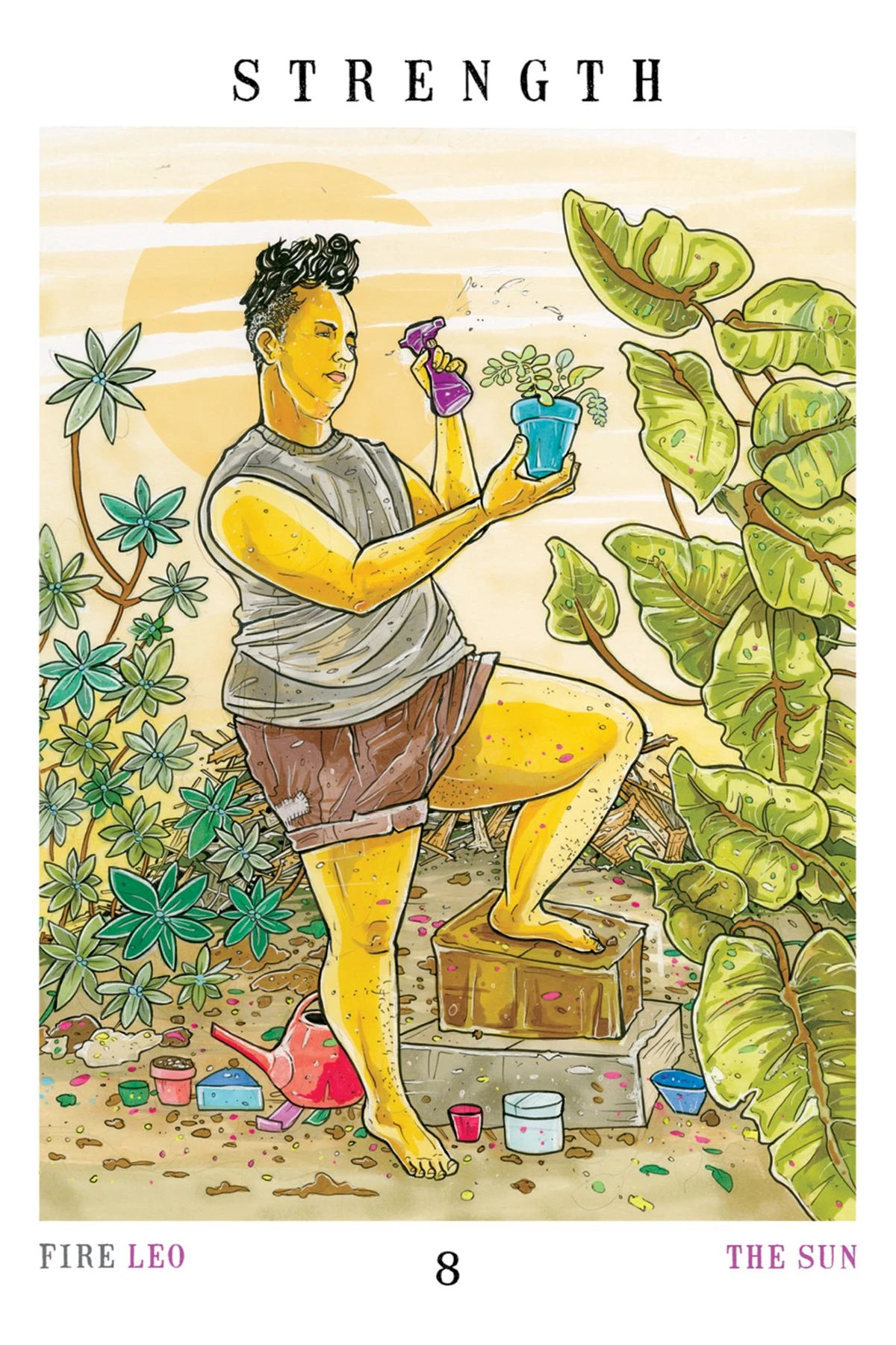 Strength card artwork from the Next World Tarot deck by Cristy C. Road