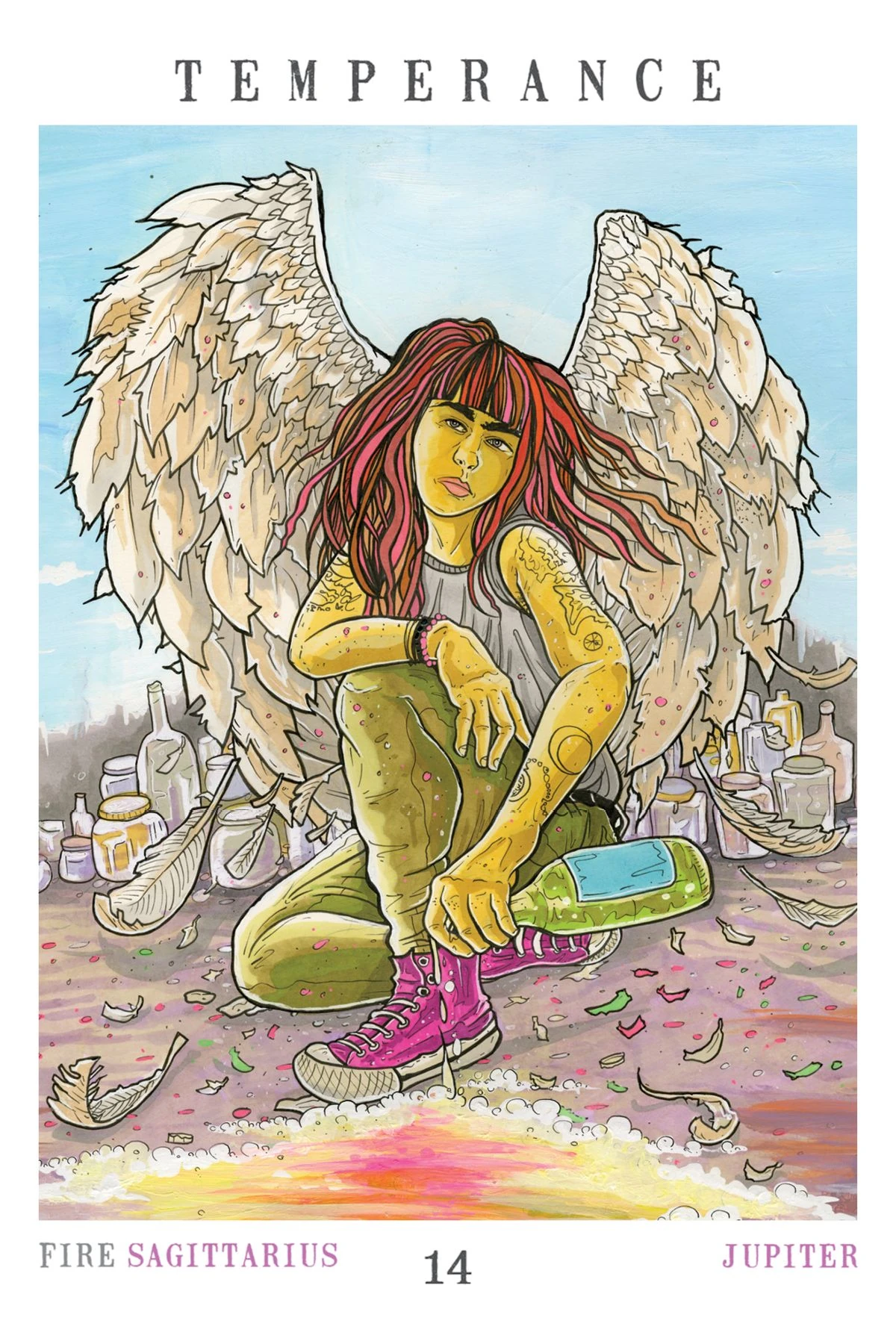 Temperance card artwork from the Next World Tarot deck by Cristy C. Road