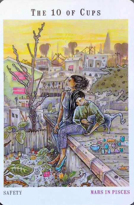 Ten of Cups card artwork from the Next World Tarot deck by Cristy C. Road