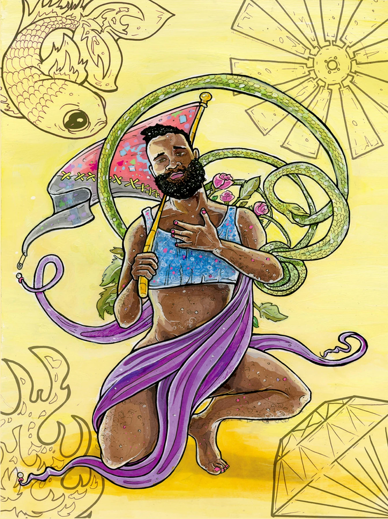 The World card artwork from the Next World Tarot deck by Cristy C. Road