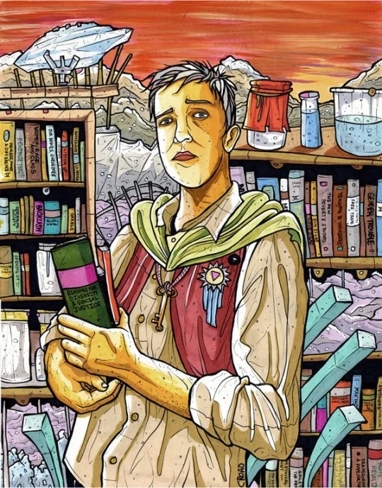 Three of Wands card artwork from the Next World Tarot deck by Cristy C. Road