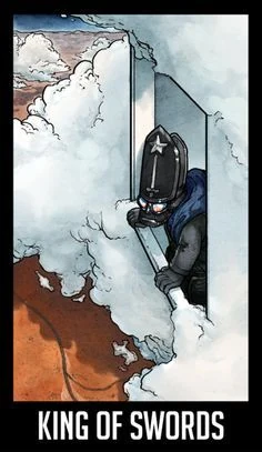 King of Swords card from the Welcome to Night Vale Tarot deck