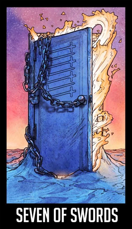 Seven of Swords - Welcome to Night Vale Tarot - Jay Holloway