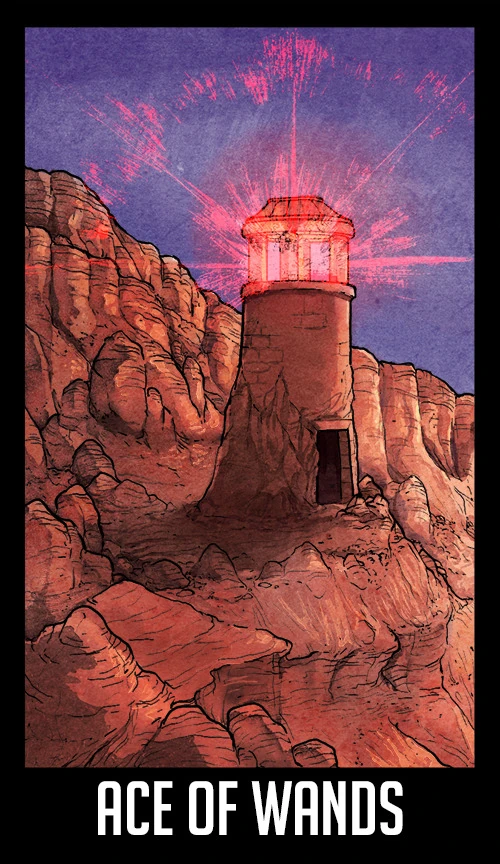 Ace of Wands — Welcome to Night Vale Tarot by Jay Holloway