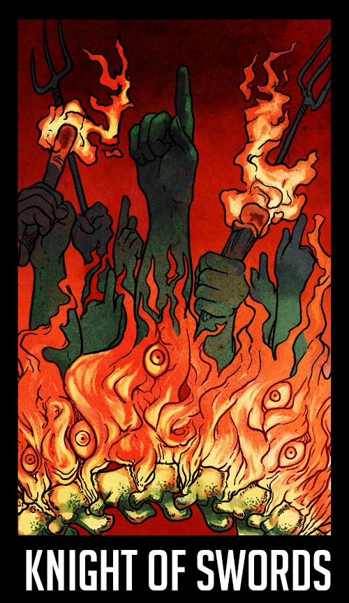 Knight of Swords — Welcome to Night Vale Tarot by Jay Holloway