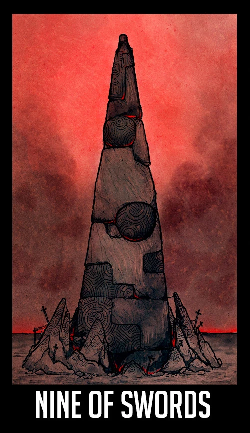 Nine of Swords — Welcome to Night Vale Tarot by Jay Holloway