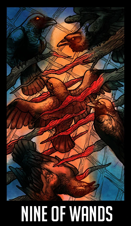Nine of Wands — Welcome to Night Vale Tarot by Jay Holloway