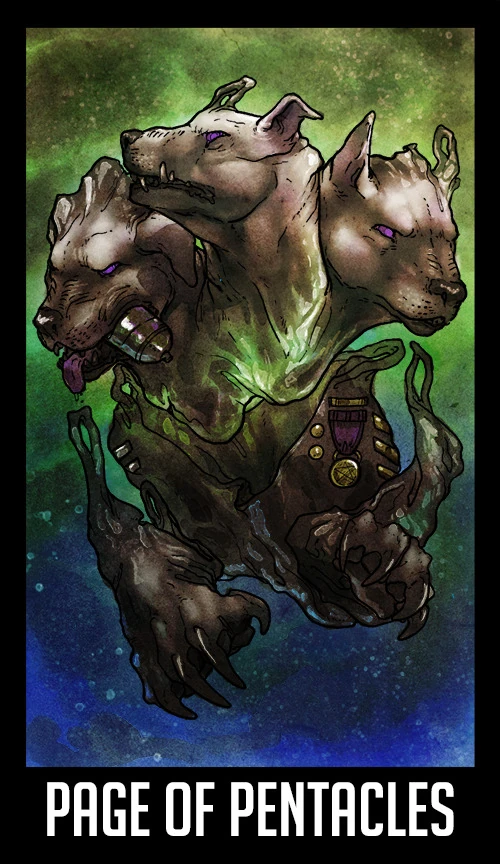 Page of Pentacles — Welcome to Night Vale Tarot by Jay Holloway