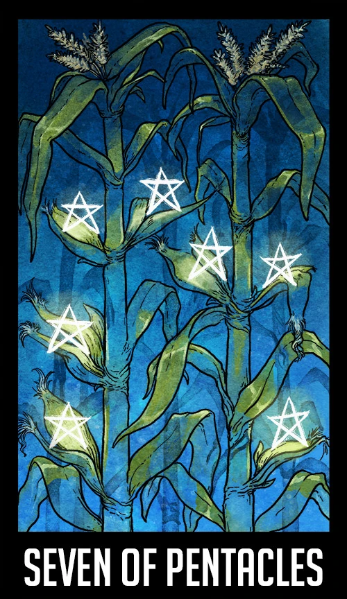 Seven of Pentacles — Welcome to Night Vale Tarot by Jay Holloway