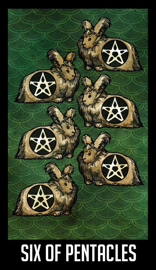 Six of Pentacles — Welcome to Night Vale Tarot by Jay Holloway