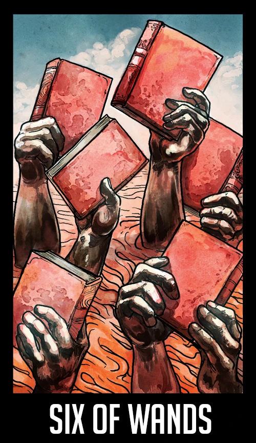 Six of Wands — Welcome to Night Vale Tarot by Jay Holloway