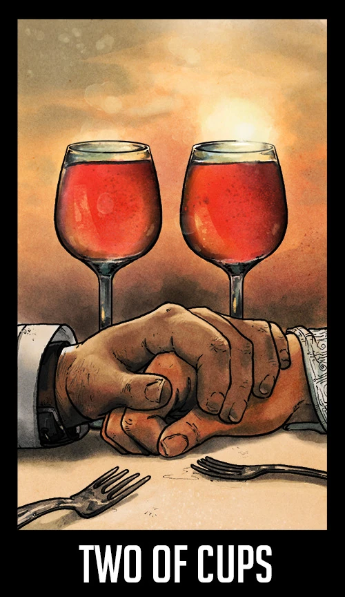 Two of Cups — Welcome to Night Vale Tarot by Jay Holloway