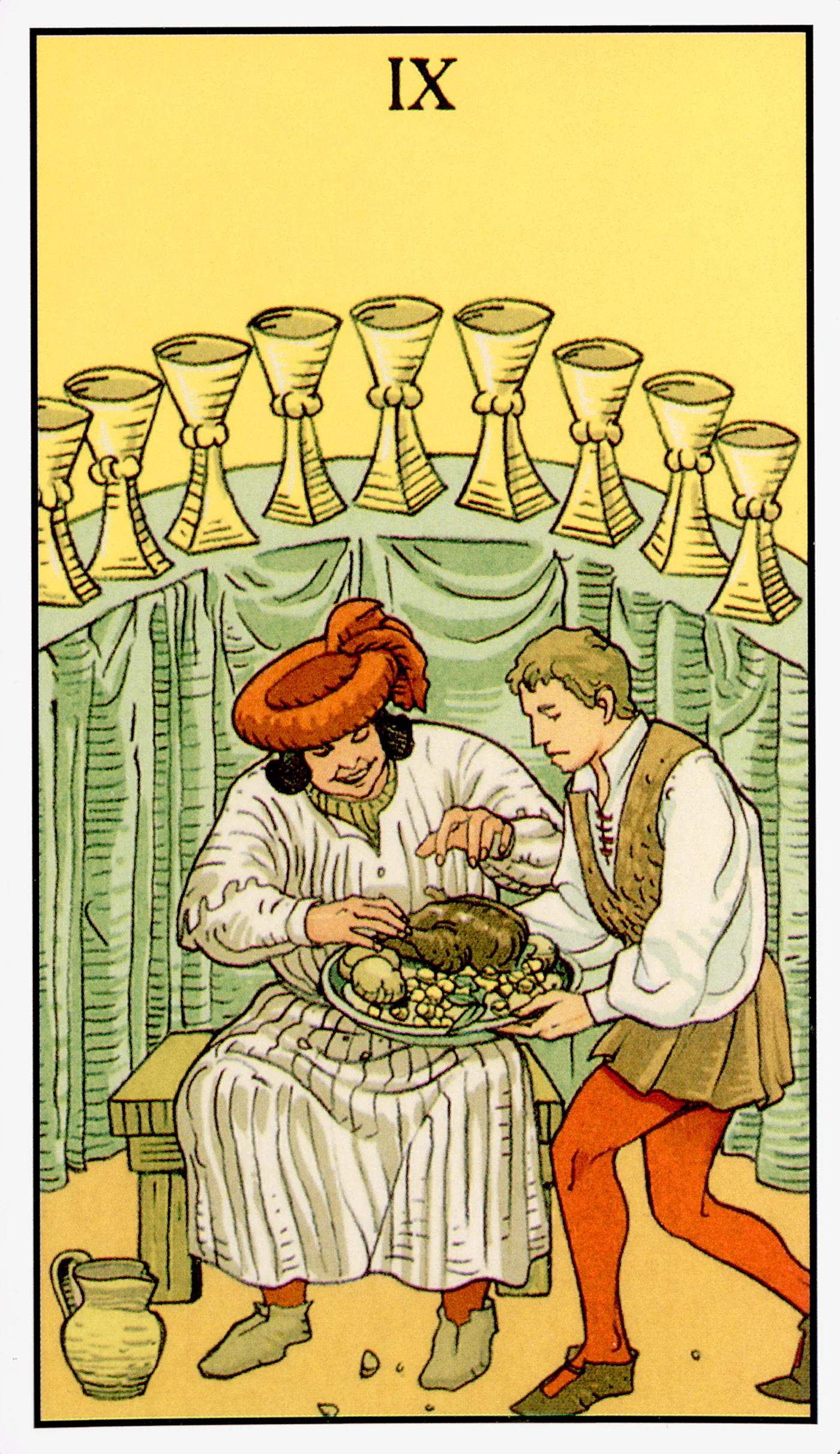 Nine of Cups card from the After Tarot deck by Lo Scarabeo