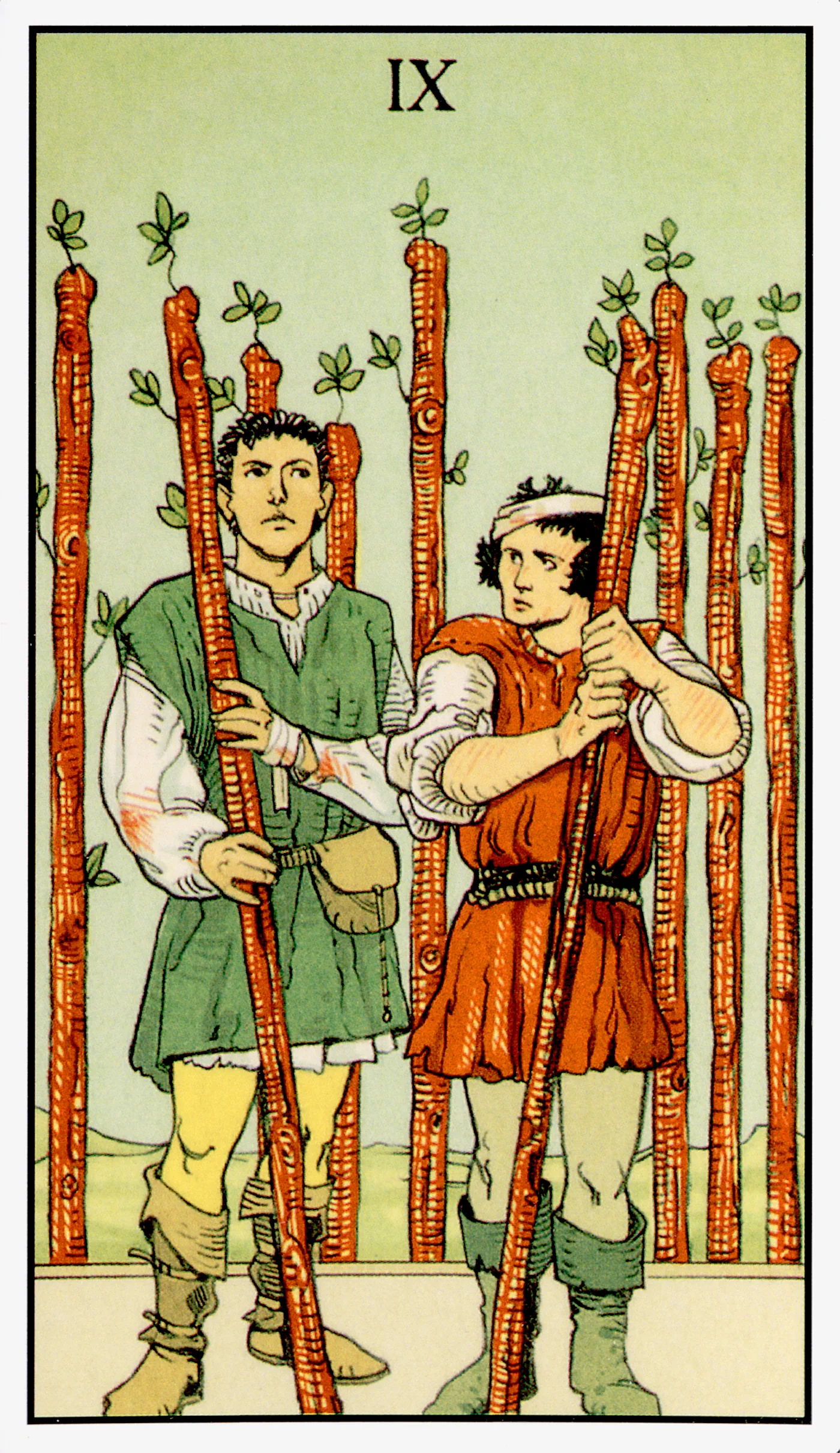 Nine of Wands — After Tarot by Lo Scarabeo Nine of Wands card from the After Tarot deck by Lo Scarabeo